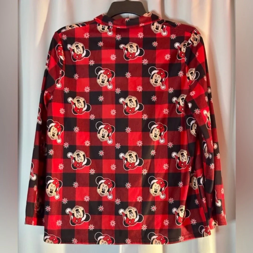 Ladies Disney Minnie Mouse 2 Piece Holiday Christmas Pajamas Set Size L Preowned - Picture 4 of 5